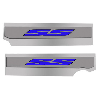 ACC® - Polished Fuel Rail Covers with Dark Blue Solid SS Logo