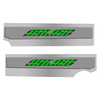 ACC® - Polished Fuel Rail Covers with Green Carbon Fiber SS Logo