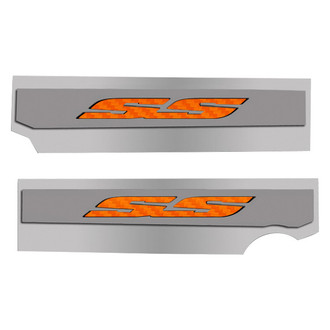 ACC® - Polished Fuel Rail Covers with Orange Carbon Fiber SS Logo