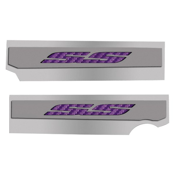 American Car Craft® - Polished Fuel Rail Covers with Purple SS Logo