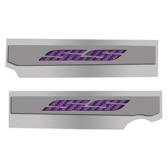 ACC® - Polished Fuel Rail Covers with Purple Carbon Fiber SS Logo
