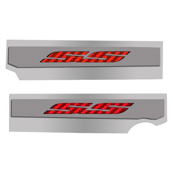 American Car Craft® - Polished Fuel Rail Covers with Red SS Logo