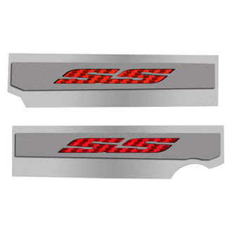 ACC® - Polished Fuel Rail Covers with Red Carbon Fiber SS Logo
