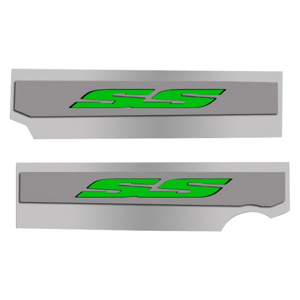 American Car Craft® - Polished Fuel Rail Covers with Synergy Green SS Logo