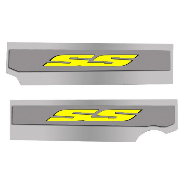 American Car Craft® - Polished Fuel Rail Covers with Yellow SS Logo
