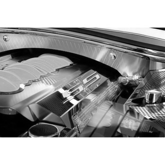 ACC® - Perforated White Illuminated Polished Fuel Rail Covers with SS Logo