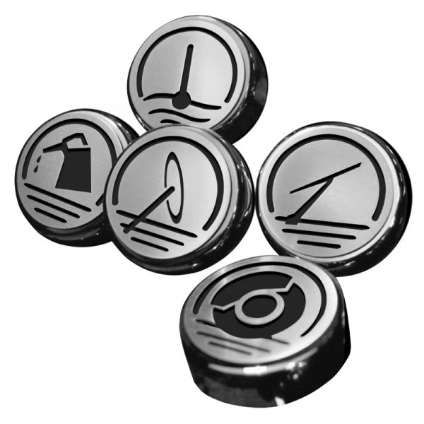 American Car Craft® - Chrome Black Solid Cap Cover Set