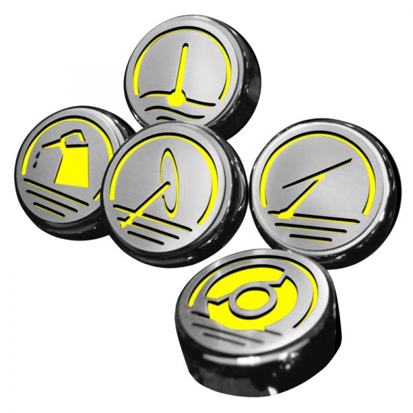 American Car Craft® - Chrome Yellow Solid Cap Cover Set