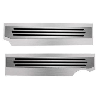 ACC® - Polished Brushed Black Solid Fuel Rail Covers with Ribbed Logo