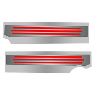 ACC® - Polished Bright Red Solid Fuel Rail Covers with Ribbed Logo