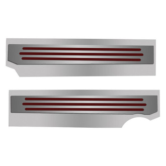 ACC® - Polished Garnet Red Solid Fuel Rail Covers with Ribbed Logo