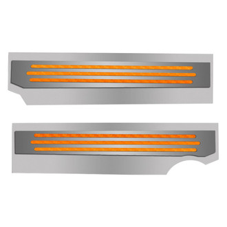 ACC® - Polished Orange Carbon Fiber Fuel Rail Covers with Ribbed Logo
