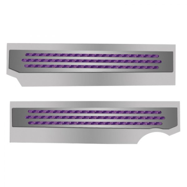 American Car Craft® - Polished Purple Carbon Fiber Fuel Rail Covers with Ribbed Logo