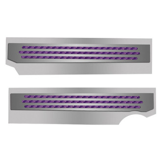 ACC® - Polished Purple Carbon Fiber Fuel Rail Covers with Ribbed Logo