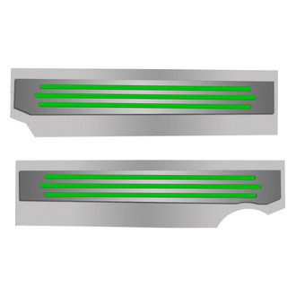 ACC® - Polished Synergy Green Solid Fuel Rail Covers with Ribbed Logo