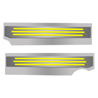 ACC® - Polished Yellow Solid Fuel Rail Covers with Ribbed Logo