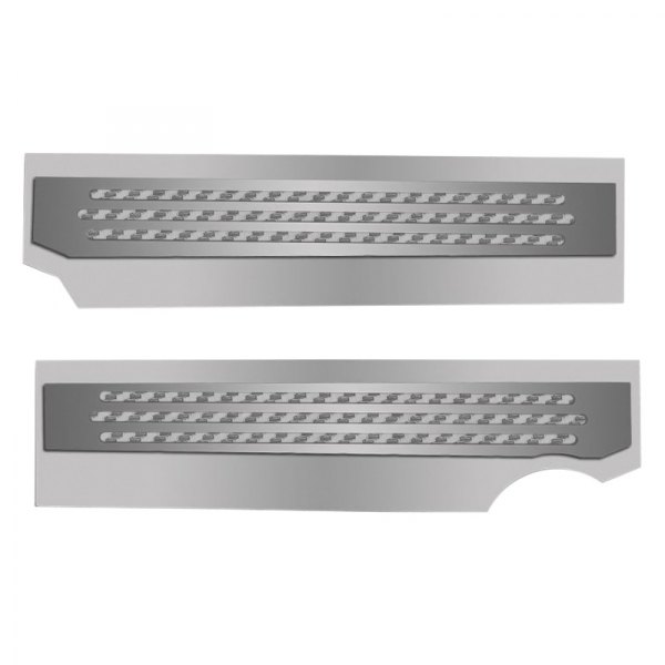 American Car Craft® - Polished White Carbon Fiber Fuel Rail Covers with Ribbed Logo