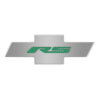 ACC® - Brushed Hood Panel Badge with Green Carbon Fiber RS Logo