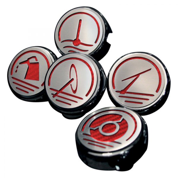 American Car Craft® - Brushed Bright Red Solid Cap Cover Set