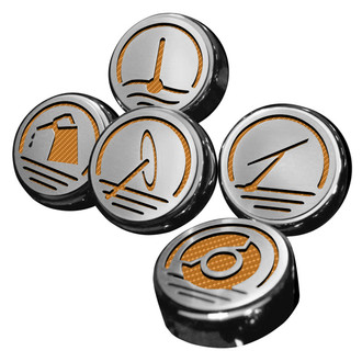 ACC® - Brushed Orange Carbon Fiber Cap Cover Set