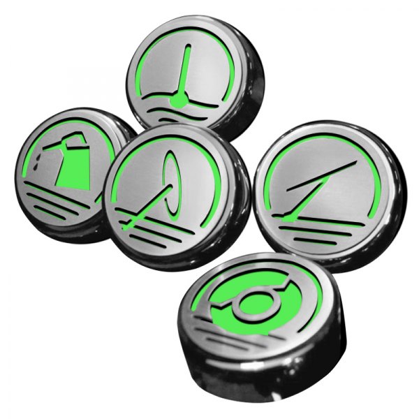 American Car Craft® - Brushed Synergy Green Solid Cap Cover Set