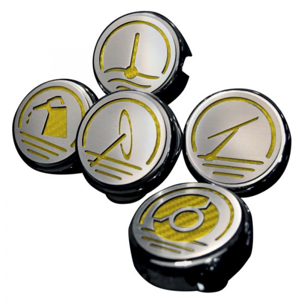 American Car Craft® - Brushed Yellow Solid Cap Cover Set