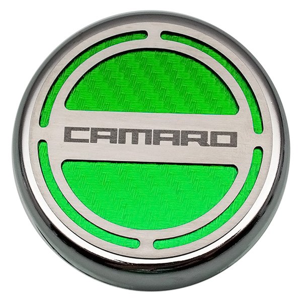 American Car Craft® - Brushed Garnet Red Solid Cap Cover Set with Camaro Logo