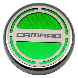 ACC® - Brushed Garnet Red Solid Cap Cover Set with Camaro Logo