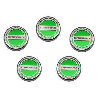 ACC® - Brushed Synergy Green Solid Cap Cover Set with Camaro Logo
