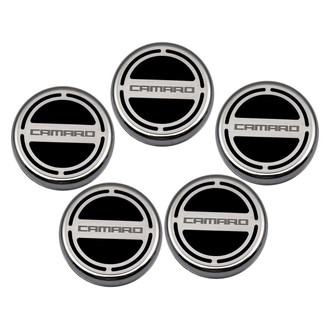 ACC® - Brushed Black Solid Cap Cover Set with Camaro Logo
