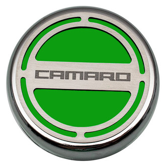 ACC® - Brushed Synergy Green Solid Cap Cover Set with Camaro Logo