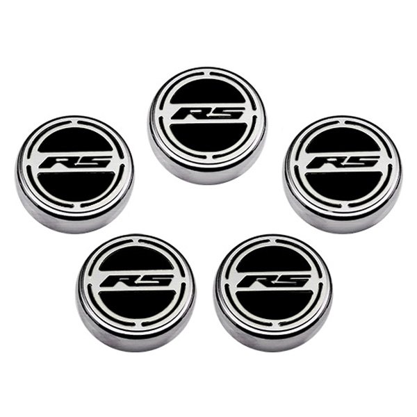 American Car Craft® - Brushed Cap Cover Set with Brushed Black RS Logo