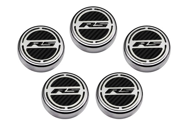 American Car Craft® - Brushed Cap Cover Set with Black RS Logo
