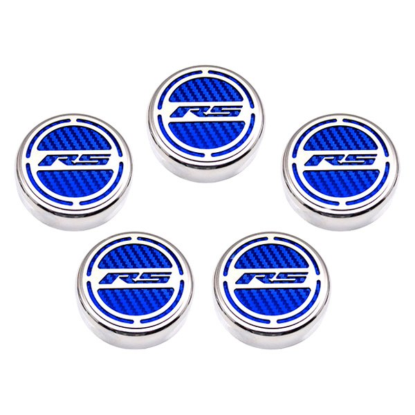 American Car Craft® - Brushed Cap Cover Set with Blue RS Logo