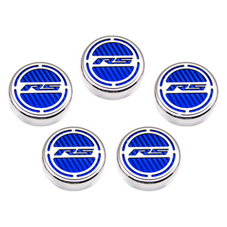 ACC® - Brushed Cap Cover Set with Blue Carbon Fiber RS Logo