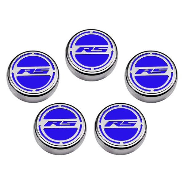 American Car Craft® - Brushed Cap Cover Set with Dark Blue RS Logo