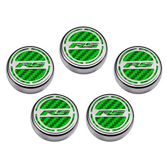 ACC® - Brushed Cap Cover Set with Green Carbon Fiber RS Logo