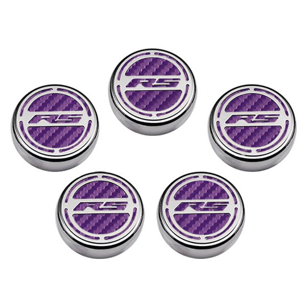 American Car Craft® - Brushed Cap Cover Set with Purple RS Logo