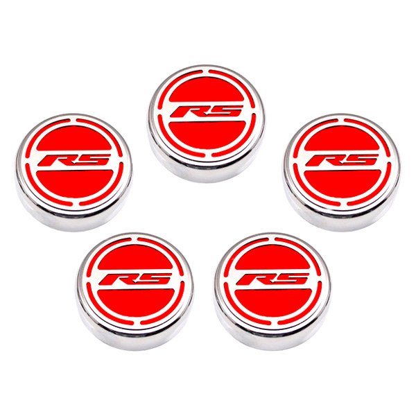 American Car Craft® - Brushed Cap Cover Set with Red RS Logo