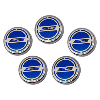 ACC® - Brushed Cap Cover Set with Blue Carbon Fiber SS Logo