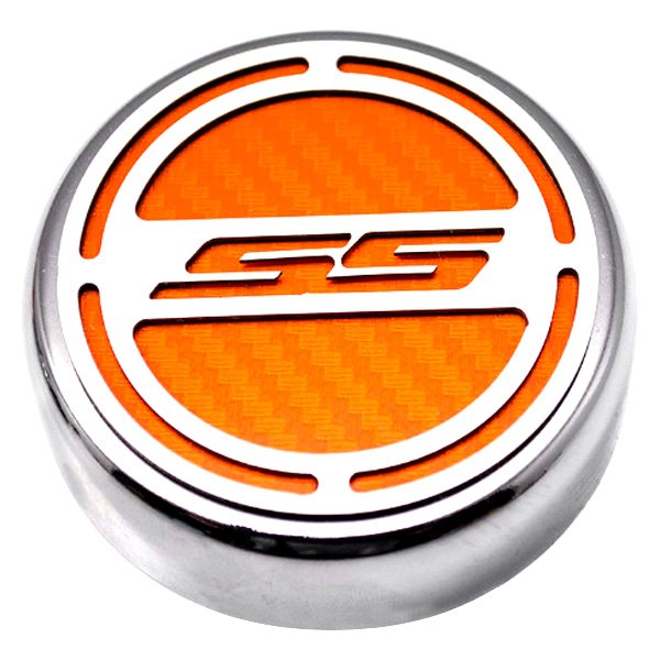 American Car Craft® - Brushed Cap Cover Set with Orange SS Logo