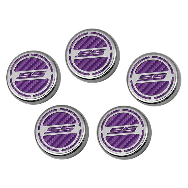 American Car Craft® - Brushed Cap Cover Set with Purple SS Logo