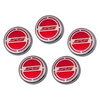 ACC® - Brushed Cap Cover Set with Red Carbon Fiber SS Logo