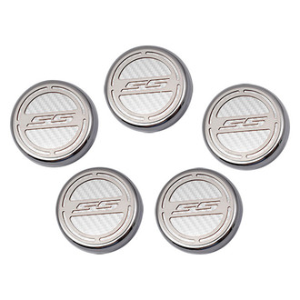 ACC® - Brushed Cap Cover Set with White Carbon Fiber SS Logo
