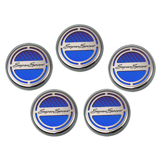 ACC® - Brushed Blue Carbon Fiber Cap Cover Set with Super Sport Logo