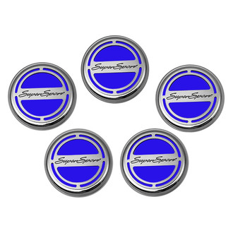 ACC® - Brushed Dark Blue Solid Cap Cover Set with Super Sport Logo