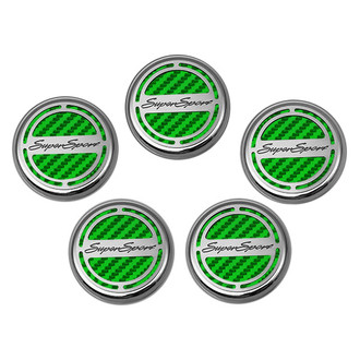 ACC® - Brushed Green Carbon Fiber Cap Cover Set with Super Sport Logo