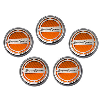 ACC® - Brushed Orange Carbon Fiber Cap Cover Set with Super Sport Logo