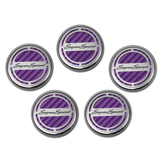ACC® - Brushed Purple Carbon Fiber Cap Cover Set with Super Sport Logo
