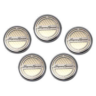 ACC® - Brushed White Carbon Fiber Cap Cover Set with Super Sport Logo